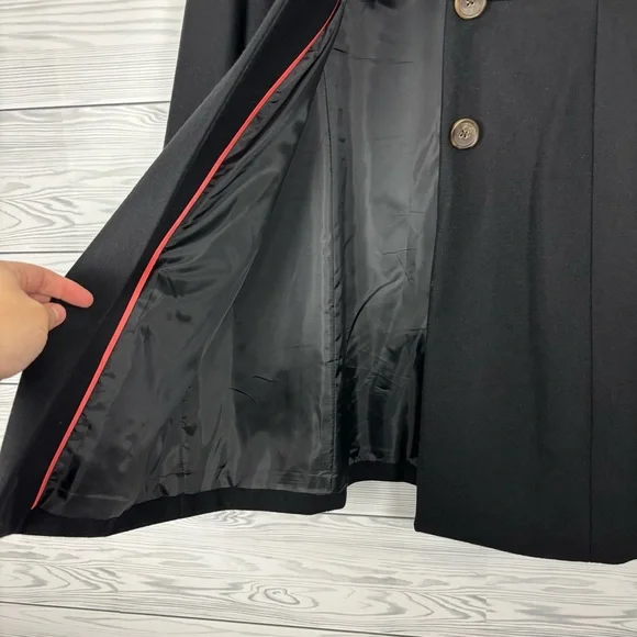 J. Crew Factory Uptown Wool Dress Coat Black Size 12 - Picture 7 of 7